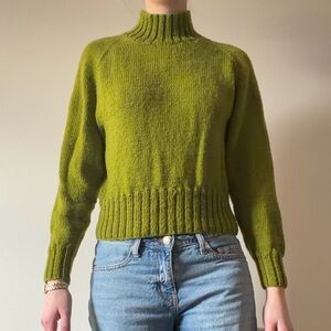 Green Handknit Women's Sweater